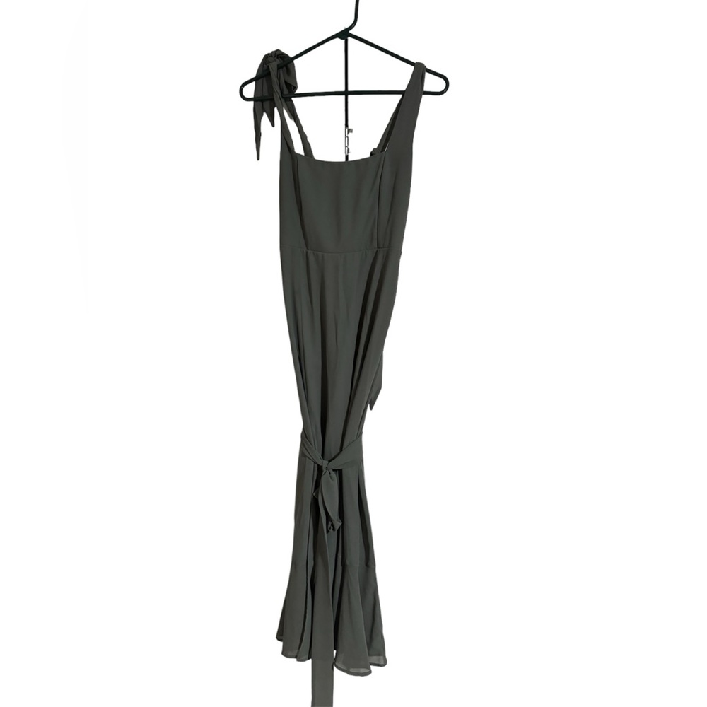 Show Me Your Mumu Size S Green Polyester Sleeveless Square Neck Sash Dress